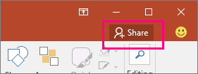 the share function in Powerpoint in office 365.