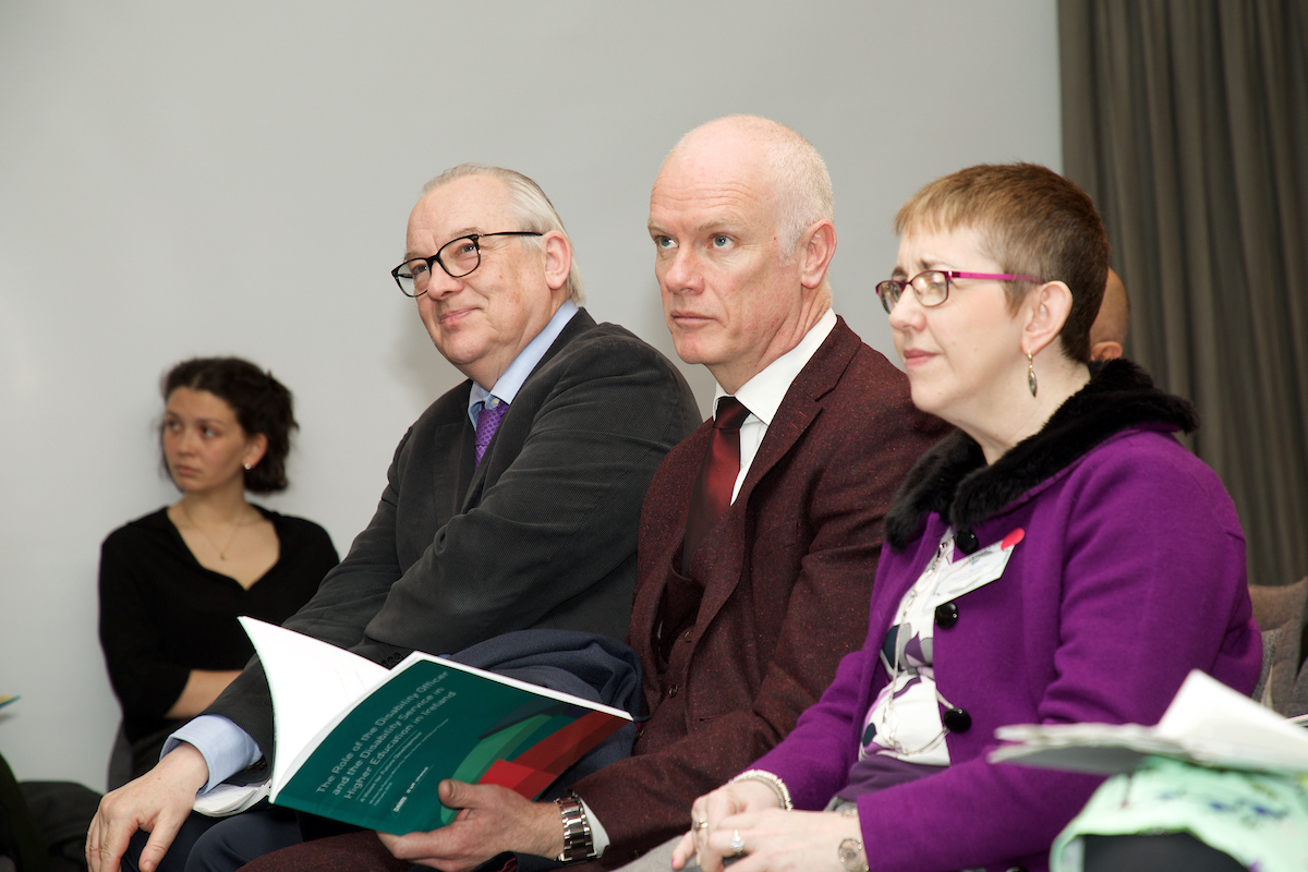 From L-R: Prof. Michael Shevlin (Chairperson of AHEAD), Dr.Graham Love and Dr. Patricia McCarthy